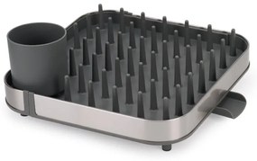 Scurgător de vase gri ajustabil din oțel inoxidabil 35x39 cm Duo – Joseph Joseph