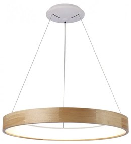 Lustra LED moderna design lemn natural Ã65cm Silvam