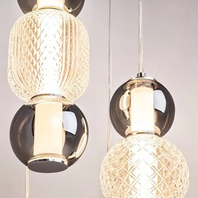 Lustra LED suspendata design modern decorativ Drop 5L crom