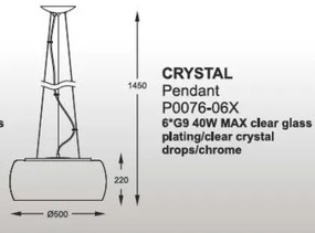 Lustra, Pendul LUX diam.50cm Crystal P0076-06X