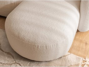 Colțar maro deschis cu tapițerie din țesătură bouclé (cu colț pe partea dreaptă/cu șezlong) Orbit – Ropez