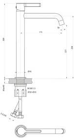 Baterie de lavoar Sapho ICONIC 30,9 cm crom lucios
