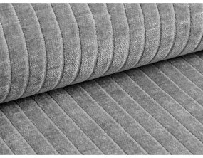 Canapea gri deschis cu tapițerie din catifea reiată 224 cm Bergamo – Cosmopolitan Design