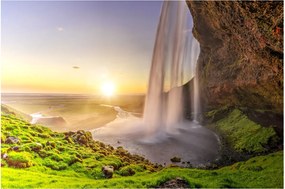 Tablou - Seljalandsfoss din spatele peșterii (90x60 cm)