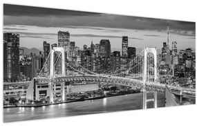 Tablou - Negru și alb oraș mare (120x50 cm)