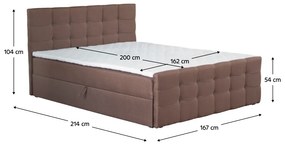 Pat boxspring, 160x200, maro, BEST