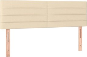 vidaXL Tăblii de pat, crem, 144x5x78/88 cm, textil