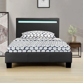 Čalúnená posteľ Verona 90 x 200 cm s LED osvetlením v čiernej farbe