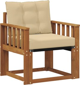 vidaXL Sofa cu Brațe Lemn solid de Acacia și Textilene