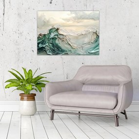 Tablou pe sticlă - Abstracție Marină 3D (70x50 cm)