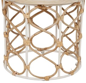 Set 2 mese de cafea , din metal si rattan Roseraie