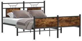 vidaXL Cadru pat fără saltea stejar fumuriu 140x200 cm lemn prelucrat