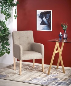 Fotoliu tapitat Filo bej - H 92 cm