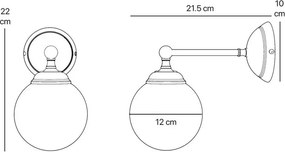 Aplica din alama stil modern Art Deco Incanto