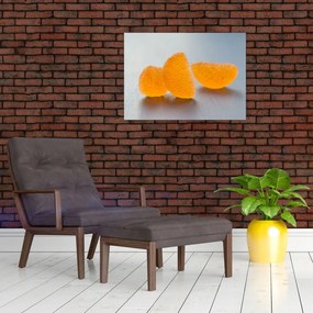 Tablou pe sticlă cu mandarine (70x50 cm)