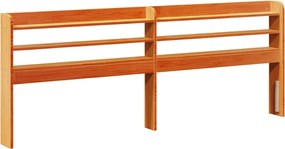 vidaXL Tăblie de pat cu rafturi, maro ceruit, 180 cm, lemn masiv pin