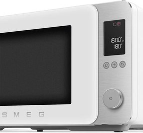 Cuptor cu microunde combinat cu aer cald SMEG Collezione MOC02WHMEU, 900 W, 27 l, 25 de programe, închidere lină, setări personalizate, alb mat