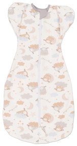 Sistem de infasat transformabil in sac de dormit, 1-6 luni Kidizi Swaddel Confort UP On a Cloud Pastel, 100% bumbac, 0.5 tog