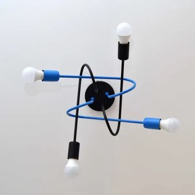 Lustră aplicată OXFORD 4xE27/15W/230V negru/albastru