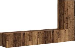 vidaXL Set comodă TV Pe perete 3 pcs Lemn vechi Lemn compozit