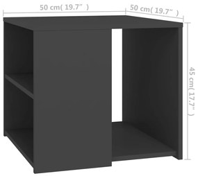 Masa laterala, gri, 50x50x45 cm, PAL 1, Gri