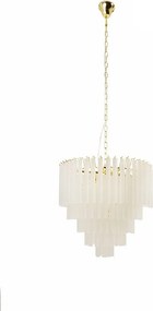 Lustra suspendata metal auriu, sticla alba GORDON 60