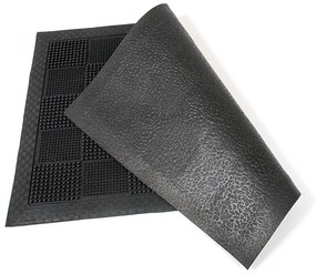 Covoraș de curățare din cauciuc Pin Squares 40 x 60 x 0,7 cm, negru