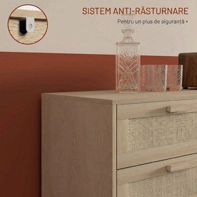 HOMCOM Comodă cu 6 sertare, sertar de depozitare înalt | Aosom Romania