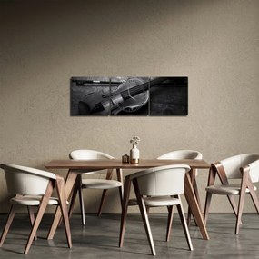 Tablou - Violete (cu ceas) (90x30 cm)