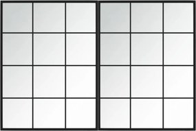 vidaXL Oglinzi de perete, 2 buc., negru, 80x60 cm, metal