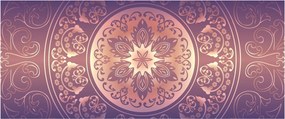 Tablou - Mandala pe gradient violet (120x50 cm)