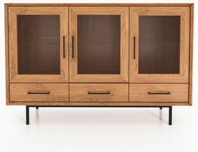 Vitrină din lemn de stejar 144x95 cm Abies – The Beds