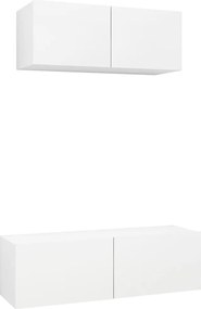 vidaXL Set dulapuri TV, 2 piese, alb, lemn prelucrat