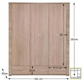 Dulap fara oglinda tip 1, stejar sonoma, GRAND