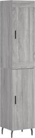 vidaXL Dulap înalt, gri sonoma, 34,5x34x180 cm, lemn prelucrat
