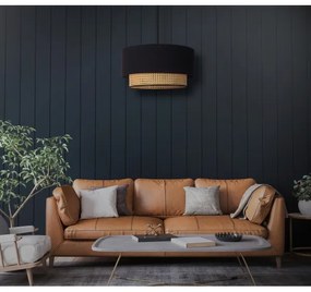 Lustră pe cablu Duolla BOHO 1xE27/15W/230V d. 45 cm negru/ratan