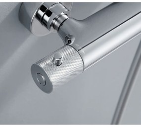 Baterie argintiu-lucios pentru cadă cu montare pe perete (2 ieșiri) Solaris – Sapho