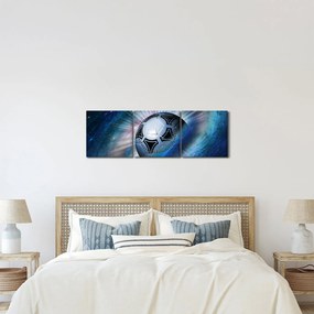 Tablou - Fotbal în spațiu (cu ceas) (90x30 cm)