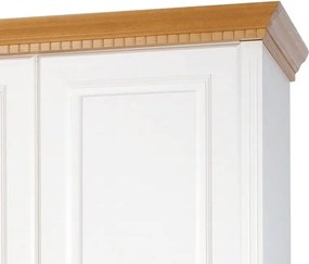 Dulap lemn masiv natur Înalt Celia Alb/, 197 × 58 × 240 cm