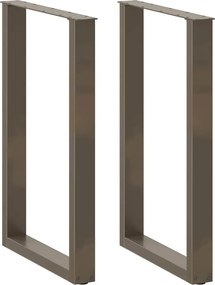 vidaXL Picioare de masă de bar în formă de U, 2 buc., oțel natural, 60 x (90-91) cm