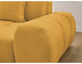 Colțar galben muștar extensibil/cu spațiu de depozitare cu tapițerie din chenille (cu colț pe partea stângă/cu șezlong) Everest – Bobochic Paris