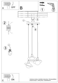 Lustră pe cablu Sollux SL.1357 HYPERION 3xG9/8W/230V alb