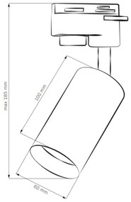 Spot pentru sistem de șină MARIBEL 1xGU10/10W/230V negru
