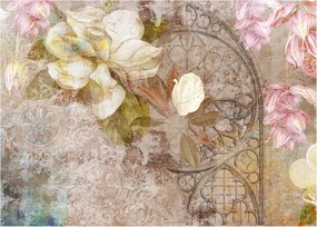 Tablou pe sticlă - Ornament de flori (70x50 cm)