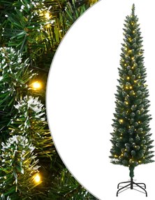 vidaXL Brad de Crăciun artificial subțire cu 150 LED-uri, 120 cm