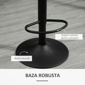 Homcom Set 2 Scaune de Bar – Pivotante, Maro, Reglabile 78–100 cm | Aosom Romania