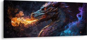 Tablou - Dragon scuipând flăcări (120x50 cm)