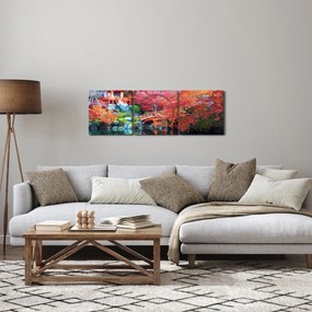 Tablou - Peisaj oriental (cu ceas) (90x30 cm)