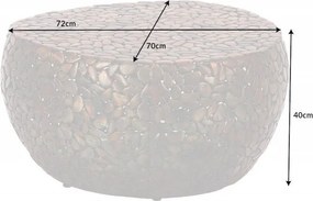 Masuta decorativa Stone Mosaic 72cm, cupru