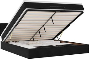 vidaXL Cadru de pat otoman cu saltea, catifea neagră 180x200cm